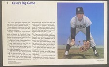 Cesar Gutierrez Detroit Tigers 1979 Bowmar #4 Big League Baseball 14”x8.5” Card