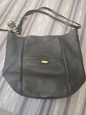 Tahari Black Pebbled Leather Crossbody/shoulder Bucket Bag
