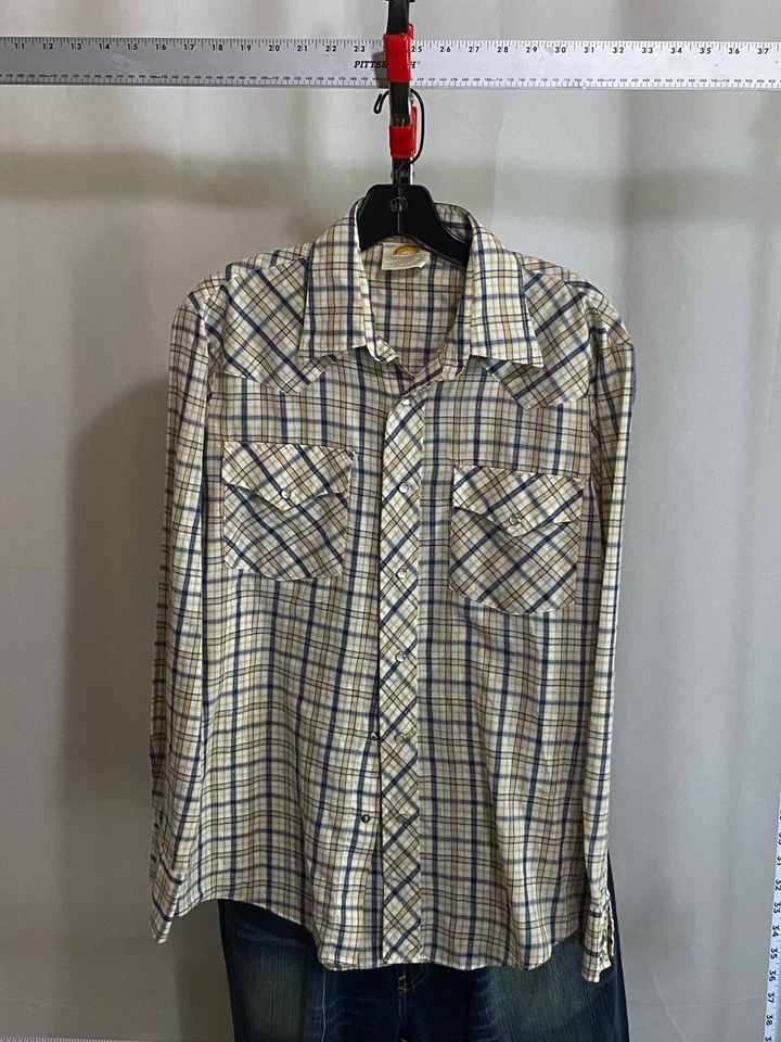 VTG Saturdays In California Western Snap LONG SLEEVE SHIRT Medium M 15.5x33 - Image 2 of 4
