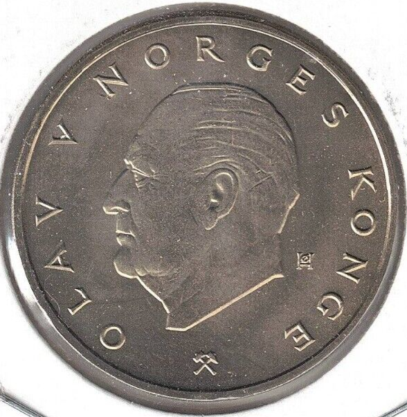 1975 Norway Brilliant Uncirculated Olav V Head 5 KR Coin! | eBay
