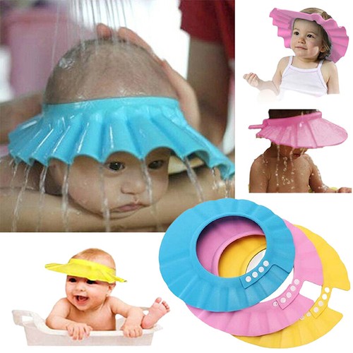 Verstellbare Duschhaube Für Baby Kinder Bad Shampoo Schild Mütze Haarwäsche ♬ ▲R - Picture 1 of 24