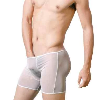 Boxer taille M Blanc total transparent sheer Ref S20 Uzhot by neofan homme sexy