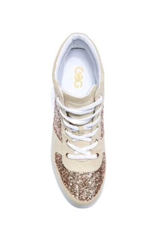 $65 G By Guess Mujer Top Alto Yesi Brillo Tenis Imitación Gamuza Talla 5.5 - Imagen 2 de 5