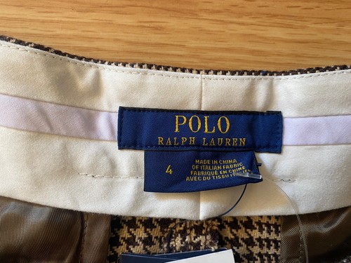 Polo Ralph Lauren Pants Women's Size 4 Plaid Brown Striped Dress Wide Leg NWT - Picture 5 of 12