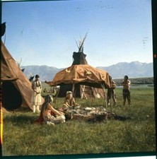 STEVE McQUEEN JANET MARGOLIN on set NEVADA SMITH Indian tent Photo Transparency