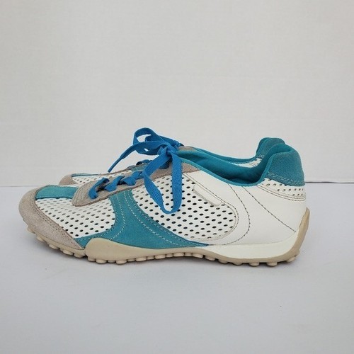 GEOX Respira Trainer Leather Blue Suede Sneaker EUC! Sz 5 - Picture 4 of 11