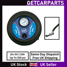 12v Car Tyre Inflator Analogue Gauge Air Compressor Pump PSI & BAR Up To 150psi