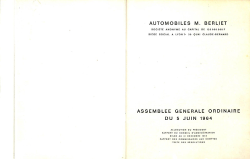 BERLIET / RAPPORT ANNUEL EXERCICE 1963 / BROCHURE - Picture 2 of 3
