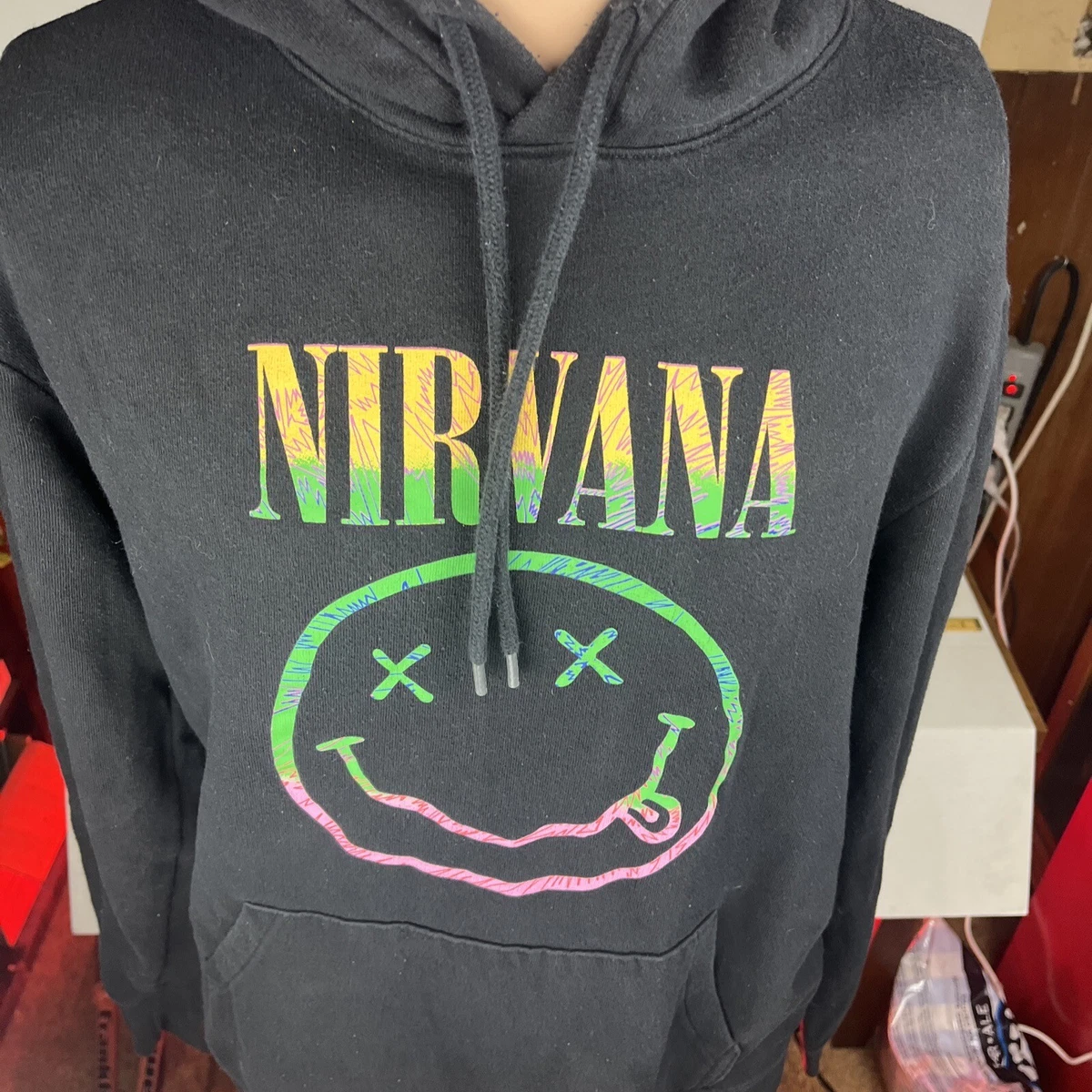 Divided H M Nirvana Hoodie Sweatshirt Size M Black Multicolor