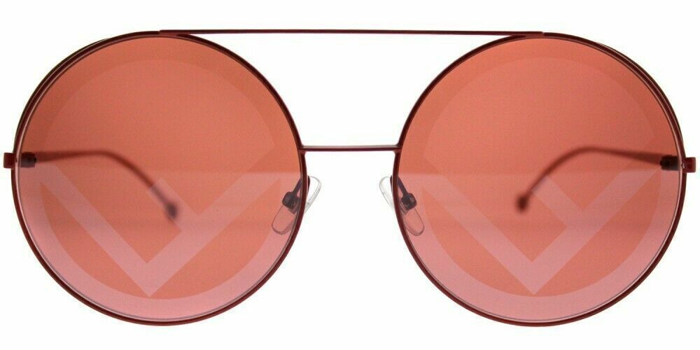 Neue FENDI Run Away modische Sonnenbrille FF 0285 C9A rote Metall korallenrote G