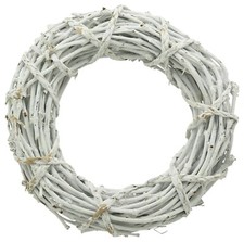 Deko Kranz Türkranz Tischkranz Rattan weiß Naturmaterial Ø40cm B9cm groß Vintage