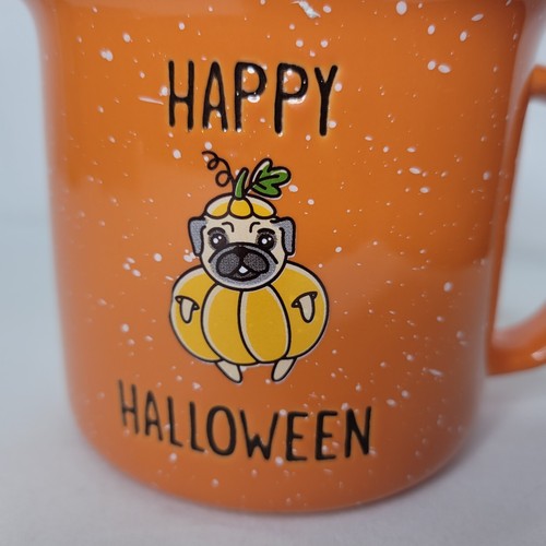 Halloween Mops Kaffeebecher orange weiß Specks Kürbis Kostüm Winifred Lilie groß - Bild 11 von 12