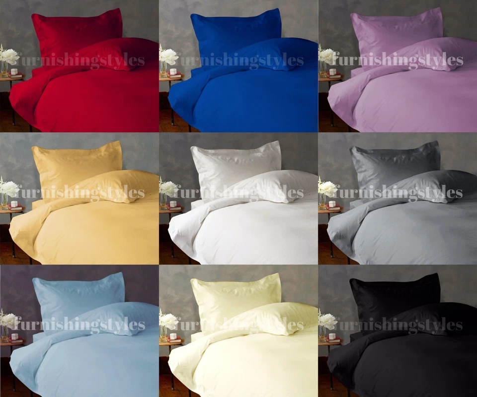 EGYPTIAN COTTON T200 DUVET COVER SET WITH PILLOW CASES BEDDINGS