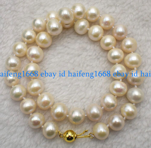 Neu Schmuck Riesige 11-12mm Rund Echte Weiß Süßwasser Perle Halskette 18-36 Zoll - Bild 1 von 12