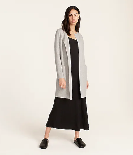 J Crew Juliette Collarless Gray Sweater 