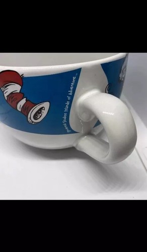 Tazza zuppa Dr. Suess cosa 1 e cosa 2 gatto nel cappello 10 oz ceramica - Foto 3 di 4