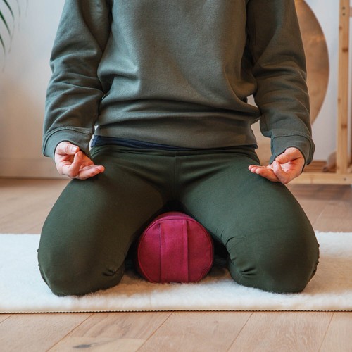 Yoga MINI BOLSTER ECO (Nackenrolle) Buchweizenschalen mineral blue - Bild 5 von 6