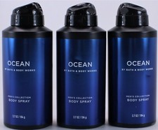 QTY 3 - Bath  Body Works OCEAN Deodorant Deodorizing Body Spray for Men 3.7OZ