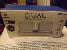 White Dual Bluetooth LED Wireless Speaker--NIB