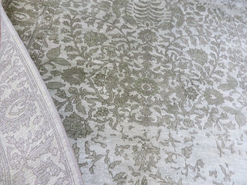 4'7 x 6'6 Hand Knotted Gray Broken Design Oriental Rug With Silk G15323 - Picture 11 of 11