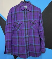 Vintage Outdoor Exchange Shirt Mens Medium Flannel Quilted Lined Shacket 80s 90s