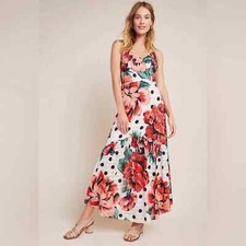 Farm Rio x Anthropologie Riviera Eyelet Maxi Dress Size 4