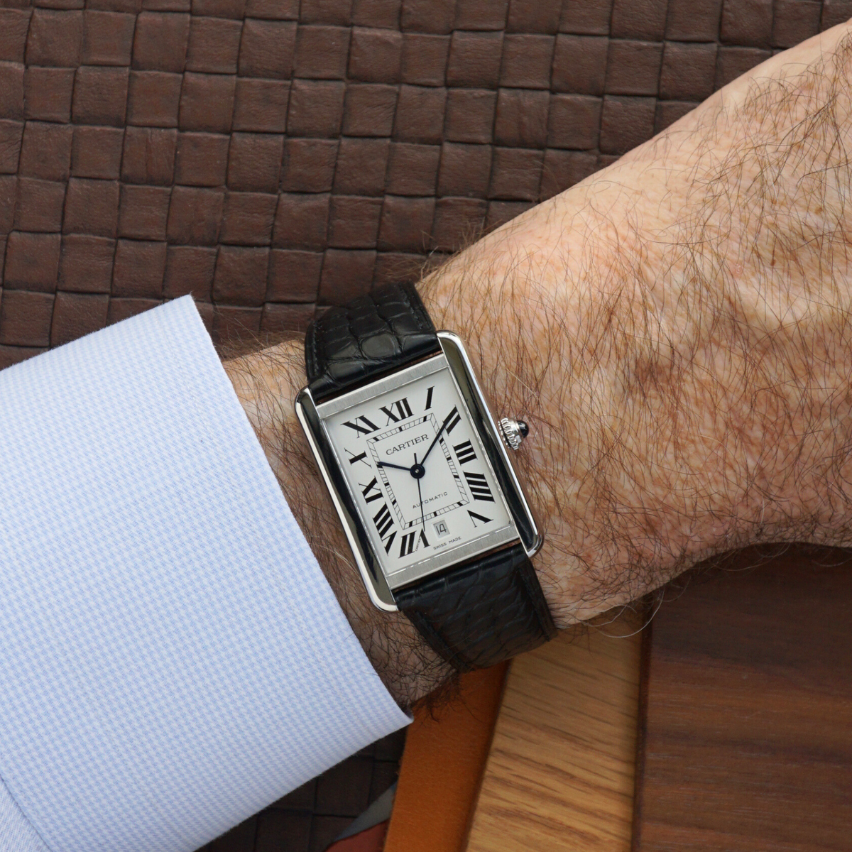 Cartier Tank Solo XL Automatic Date W5200027 Stainless Steel 2000s
