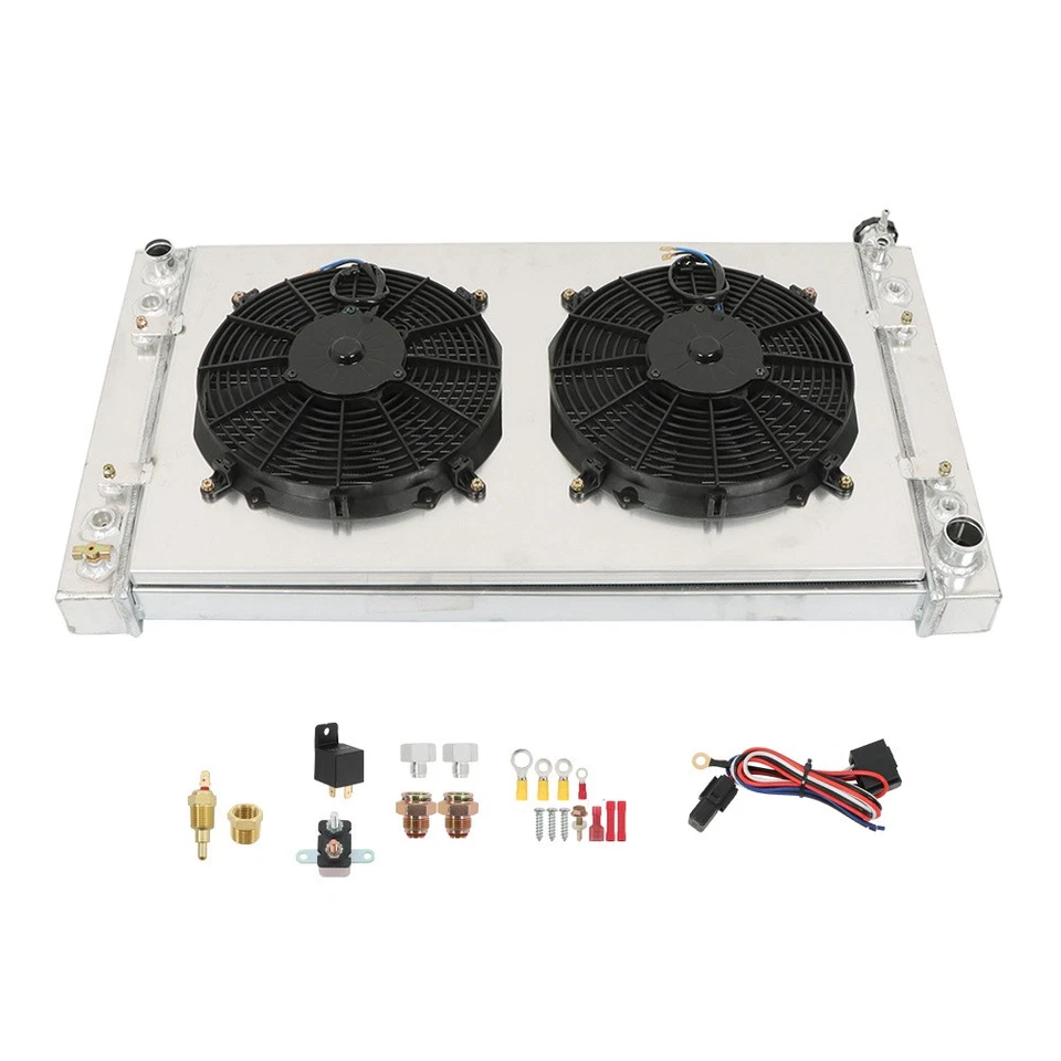 Labwork 3 Row Radiator+Shroud+Electric Fan 1988-1999 For Chevy GMC C/K 1500 2500 - Imagem 3 de 4