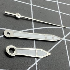 2 Sets Silver Trim White Painted Watch Hands for Miyota 2315 2035 2036 2115 2305