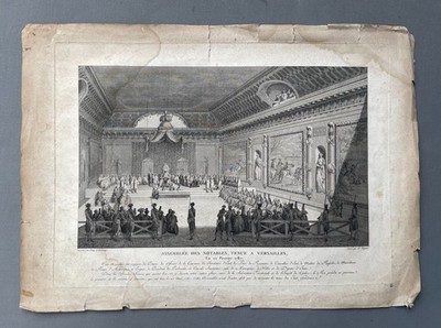 Versammlung der Notabeln in Versailles am 22. Februar 1787, alter Stich