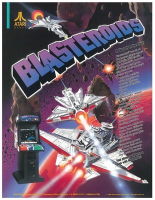 Blasteroids Atari Video Arcade Flyer / Brochure / Ad - Excellent