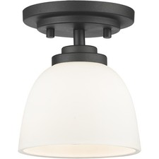 Z-Lite 443F1-BRZ Ashton 1 Light 6 inch Bronze Flush Mount Ceiling Light in 1.32