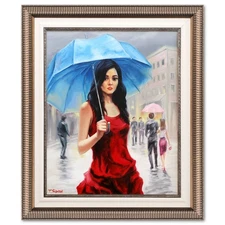 Taras Sidan- Original Oil on Canvas "Lady in Red"