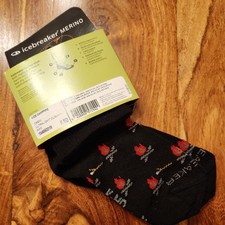 Icebreaker Merino Wool Kids Crew Sock Medium 10-11.5 Campfire Smores