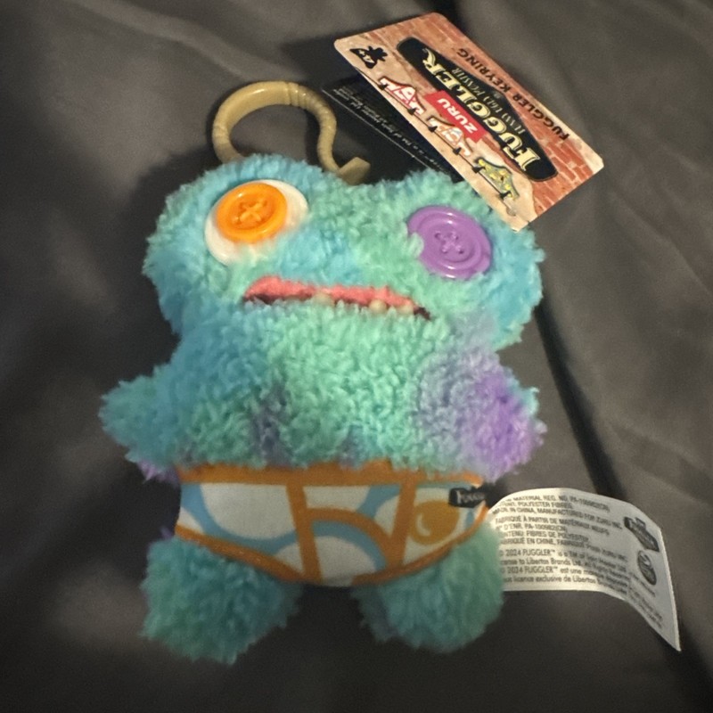 Fuggler Budgie GAPTOOTH MCGOO Keychain Plush Funny Ugly Monster Keyring CLIP NEW