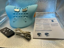 Heating Wave Vibration Electric Dr Meeti Cervical Neck Pillow with Remote Blue