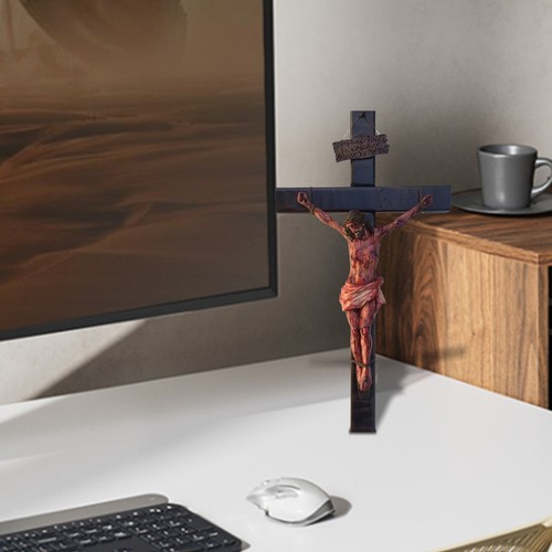 Religioso Jesús Cruz Crucifijo Estatua Santa Estatuilla Colgante Pared Colectiva Mano - Imagen 2 de 8