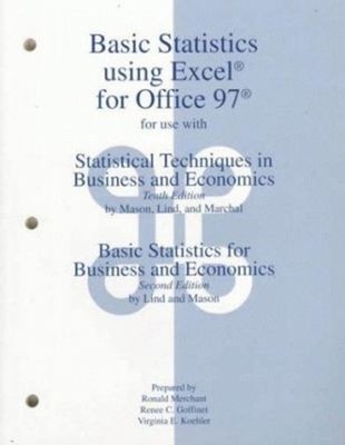 Basic Statistics Using Excel for Office 97 Paperback Ronald Merch