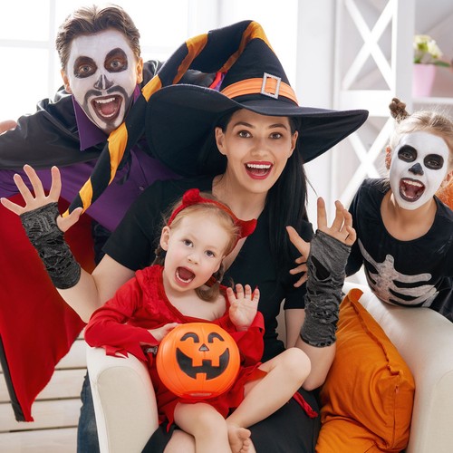  1 Paar Halloween Fingerlose Handschuhe Gummibandschuhe Punk Damen Herren Handschuhe Cosplay - Bild 7 von 9