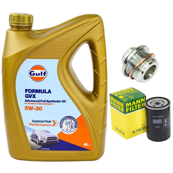 MotoröL Filter Set 5W-30 4 Liter + ÖLablassschraube FüR Audi A6 A4 VW Passat-image