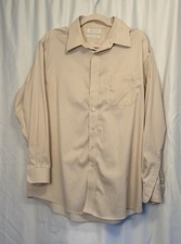 Roundtree Yorke Gold Label Fitted 17/34 Men's 100 Cotton Dobby Button Up