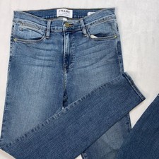 FRAME Denim Le High Skinny Jeans Sayville Wash Womens Size 29 Blue Made in USA