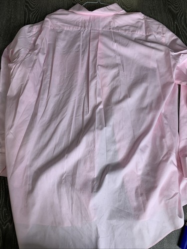 Stafford Shirt Mens 20 38-39 Pink Executive Non-Iron Cotton Checkered Oxford - 第 5/5 張圖片