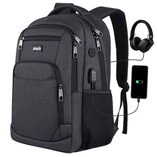Durable 15.6 Inch Laptop Backpack for Men Women and Teens in Black-image