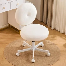 Furniliving Round Home Office Desk Chair Cute Small Task Chair for Bedroom