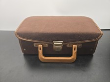 Vintage 12-Slot Cassette Tape Storage Case Brown Felt Covering Made In USA