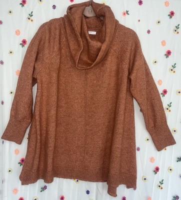 Max Studio Rust Orange Cowl Neck Tunic Soft Warn  Sweater Women s Size 2X