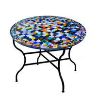 Marokkanischer Mosaiktisch Gartentisch Tisch Esstisch Garten Marokko Rund 120Cm