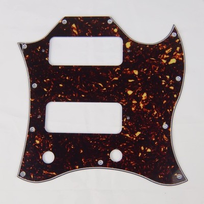 SG Classic Guitar Pickguard With P-90 Pickups Layout, 4Ply Brown Tortoise