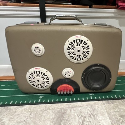 Custom Build Boombox Beige Suitcase Stereo with Speakers